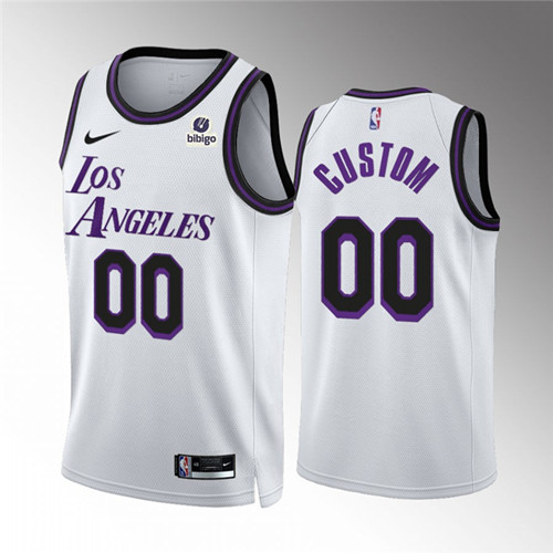 Men's Los Angeles Lakers Active Player Custom White City Edition Stitched Basketball Jersey - Click Image to Close